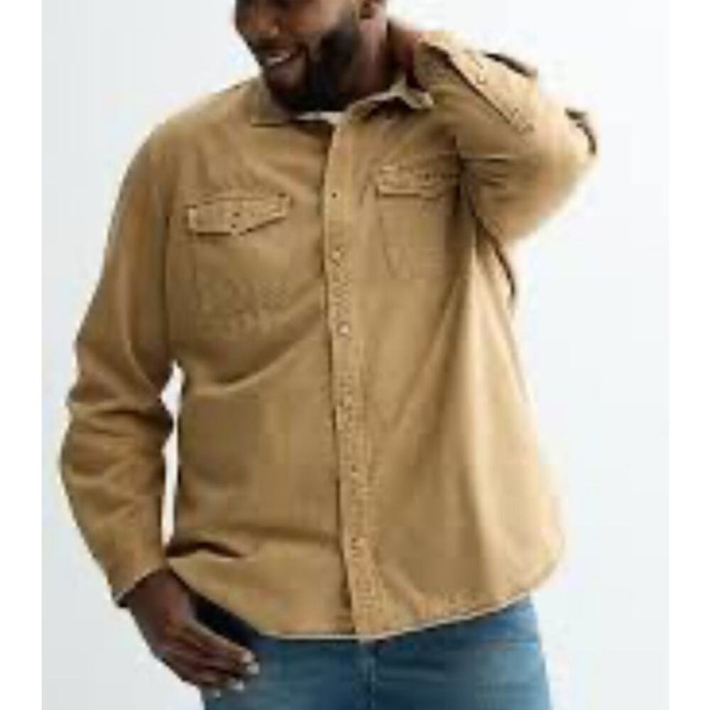 Sonoma Goods For Life Brown Twill Button Up Heavyweight Shirt US Mens XXL Tall